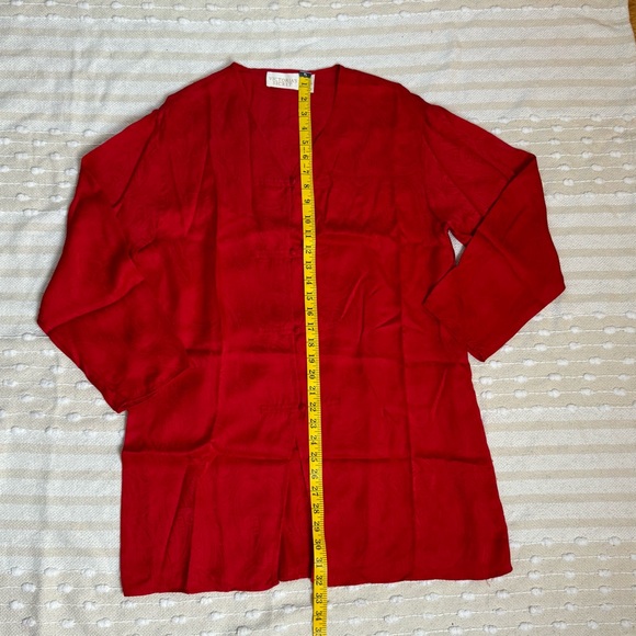 Victoria Secret gold label vintage 100% silk red pajama dress/ robe size medium - Picture 10 of 13